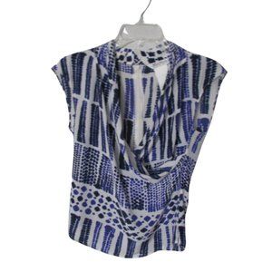 Max Mara Silk Sleeveless Drape Front Blouse Sz 6